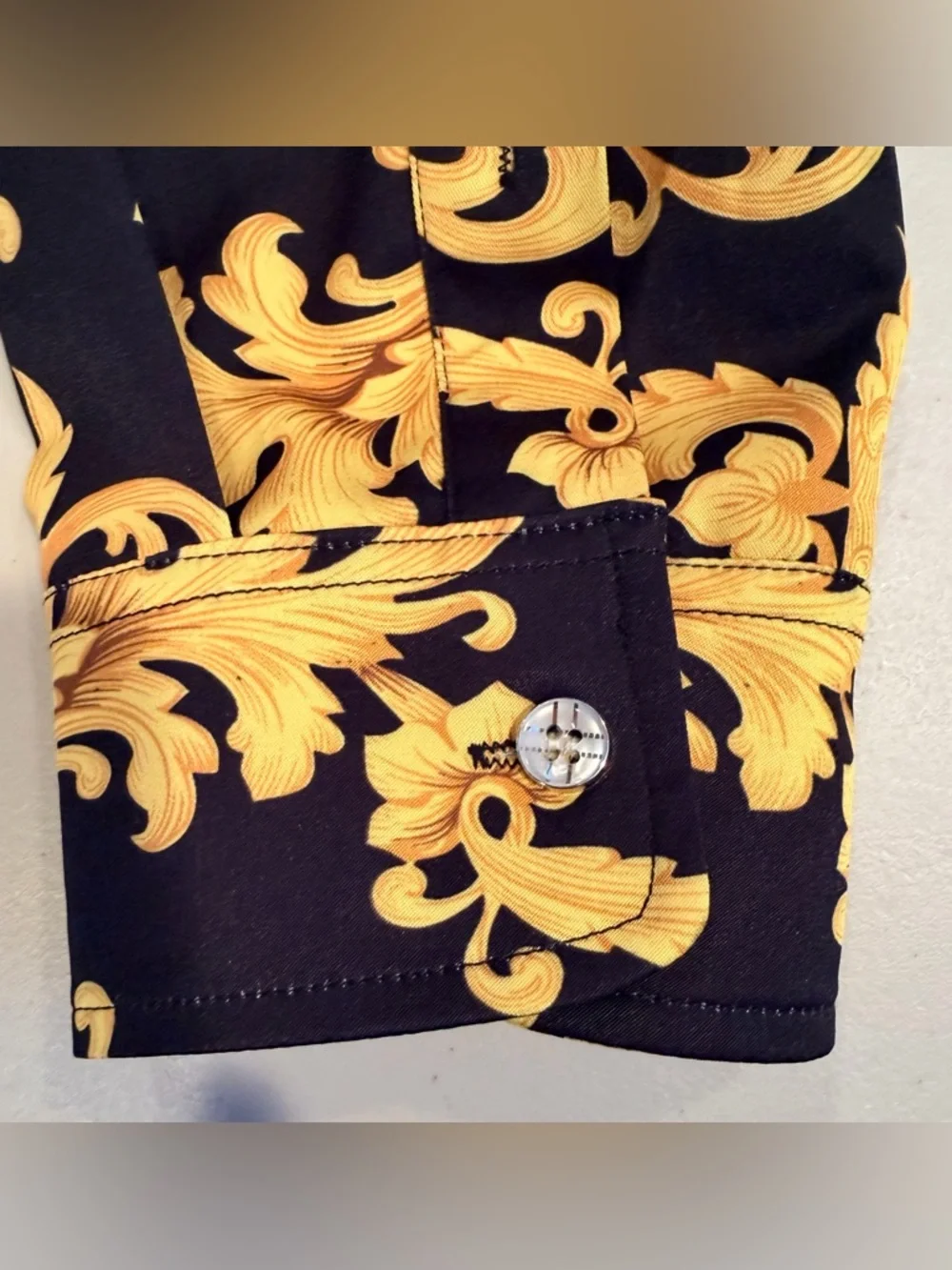 Daupanzees | men’s luxury print dress shirt. Size: XXL - Picture 14 of 16